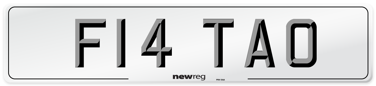 F14 TAO Number Plate from New Reg